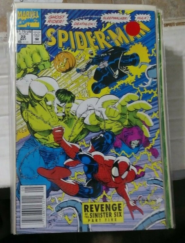 SPIDER-MAN # 22 MARVEL 1992 sinister six pt 5 ghost rider hulk hobgoblin