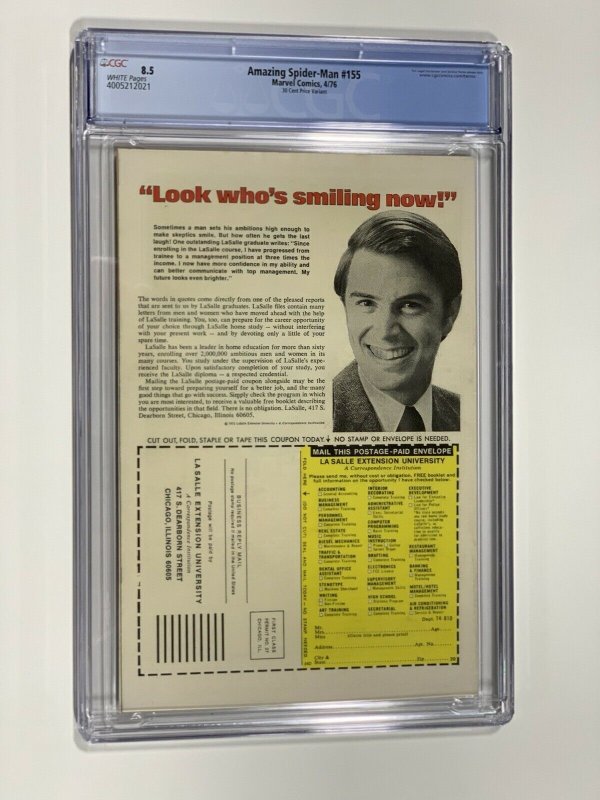 Amazing Spider-man 155 cgc 8.5 1976 30 cent price variant 