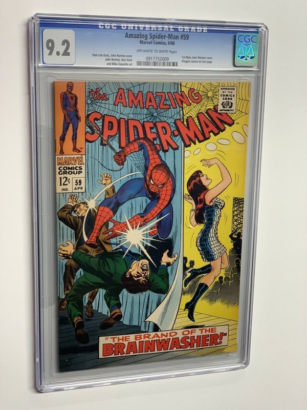 Amazing Spider-man 59 cgc 9.2 ow/w pages marvwl 1968
