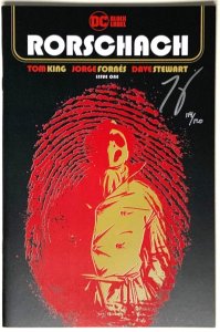 RORSCHACH #1 JORGE FORNES COVER SIGNED TOM KING W/ COA  DC BLACK LABEL- NM