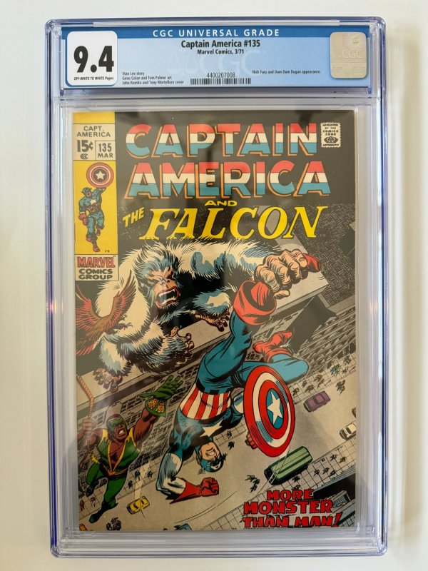 Captain America #135 CGC 9.4 Classic Marvel Comic Book (1971)