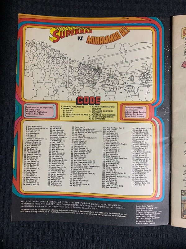 1978 SUPERMAN VS MUHAMMAD ALI DC Treasury C-56 FN 6.0 Neal Adams 