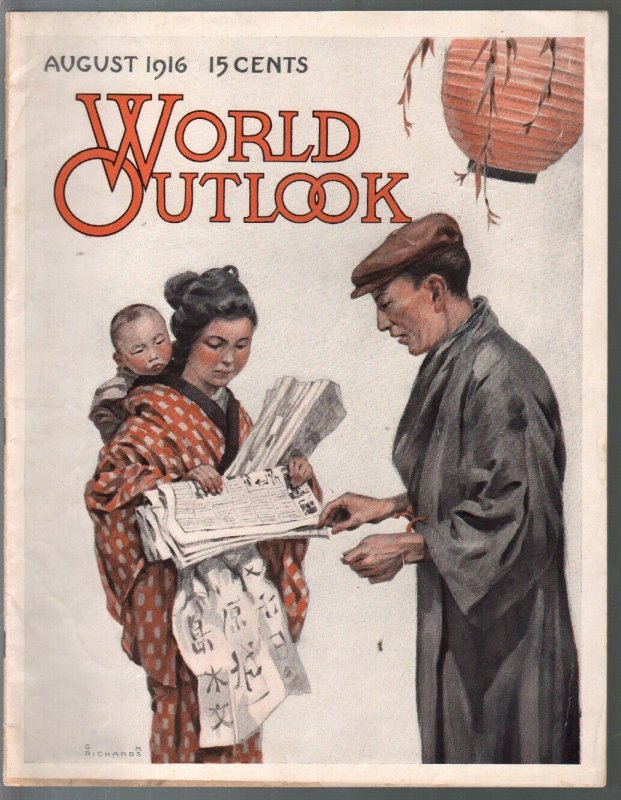 World Outlook 8/1916-Oriental family cover by G M Richards-pix-info-FN