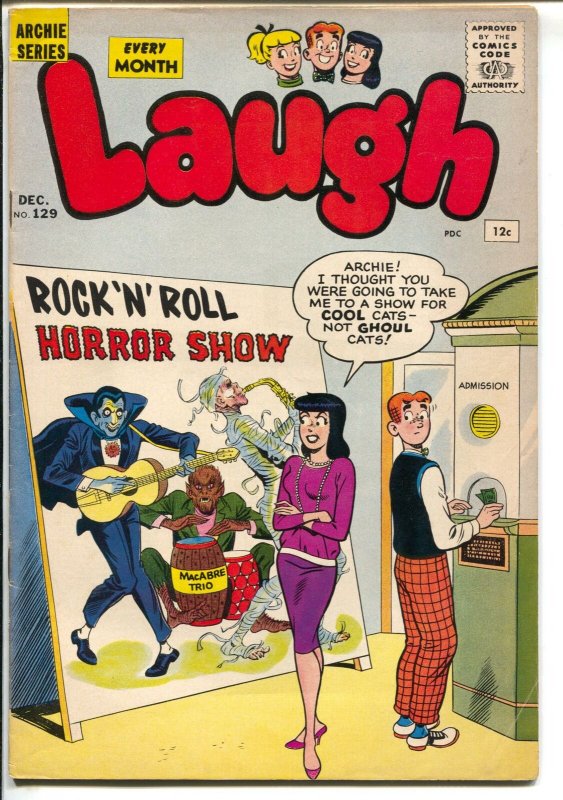 Laugh #129 1961-wild monster rock & roll cover FN-