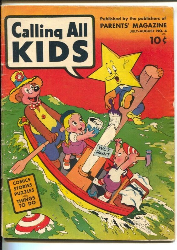 Calling All Kids #4 1946-Parents-Robinson Crusoe-Superhero Lightning-Twinkle-VG