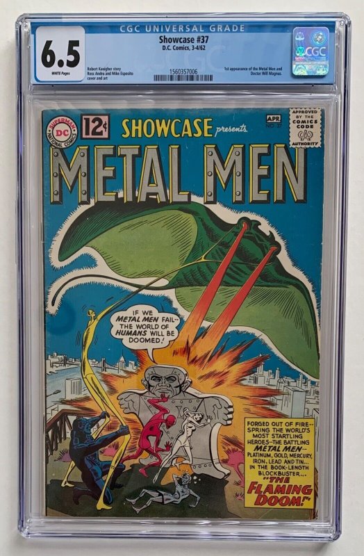 (1962) DC SHOWCASE #37 1st Appearance of THE METAL MEN CGC 6.5 WP!