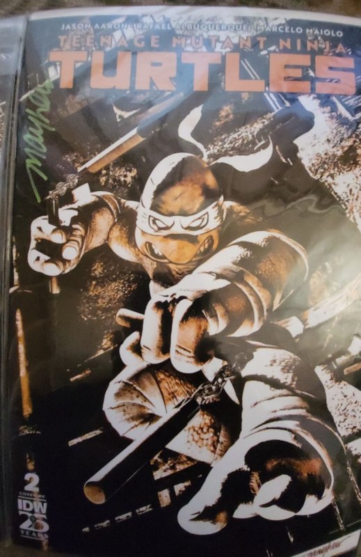 Teenage Mutant Ninja Turtles #2 set of 2 one signed