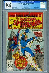 AMAZING SPIDER-MAN ANNUAL #22 CGC 9.8-MARVEL-First SPEED-BALL 4000986002