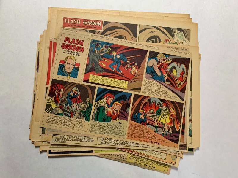Flash Gordon Complete Year 1951 Tabloid Size Color Newspaper Sundays