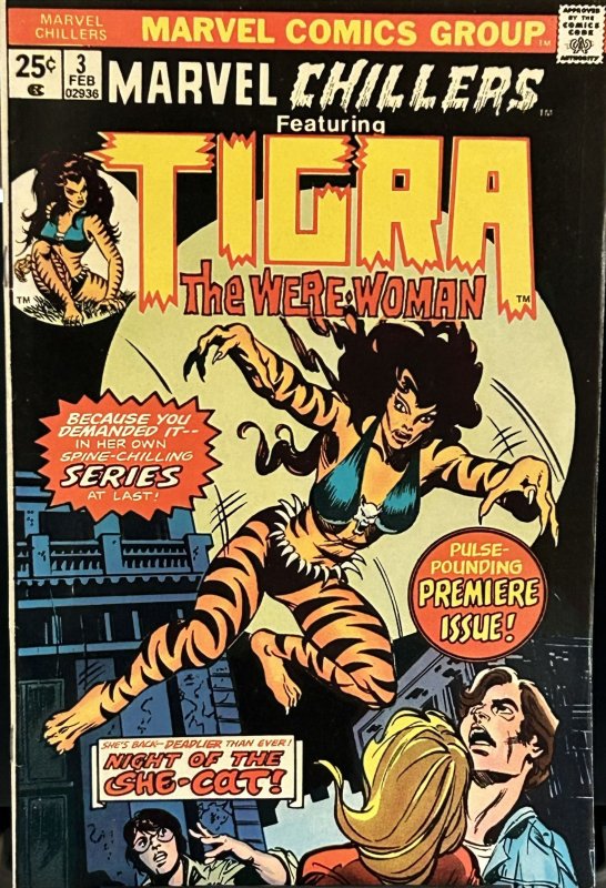 Marvel Chillers #3 (1976) 1st Solo story Tigra