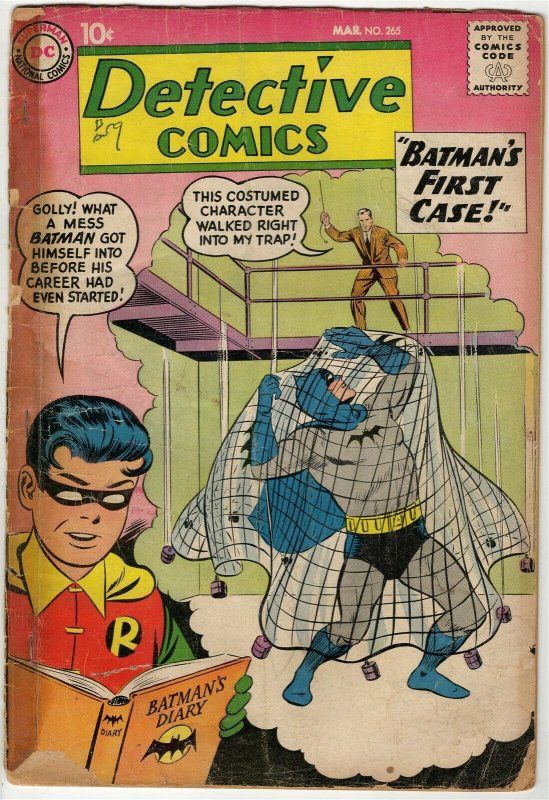 Detective Comics #265 ORIGINAL Vintage 1959 DC Comics Origin of Batman Retold