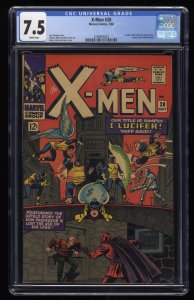 X-Men #20 CGC VF- 7.5 White Pages Lucifer Blob and Unus Appearance Kirby Cover!