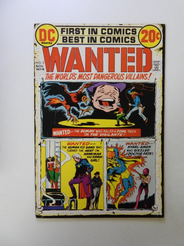 Wanted, The World's Most Dangerous Villains #3 (1972) FN- condition