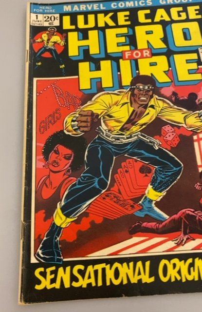 Hero for Hire #1 (1972)first Luke cage/ power man mid grade lower