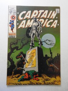 Captain America #113 (1969) VG+ Condition centerfold detached top staple