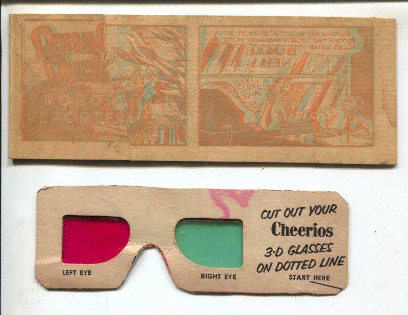 Cheerios 3-D Giveaway Set 3 #5 1954-original glasses-Donald Duck-FR