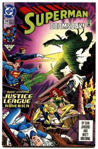 SUPERMAN #74-DOOMSDAY COVER-DC-HTF-3RD PRINTING-1992.