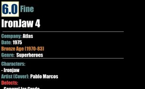 IronJaw 4 (1975) FN 6.0 Bronze Age Atlas comic