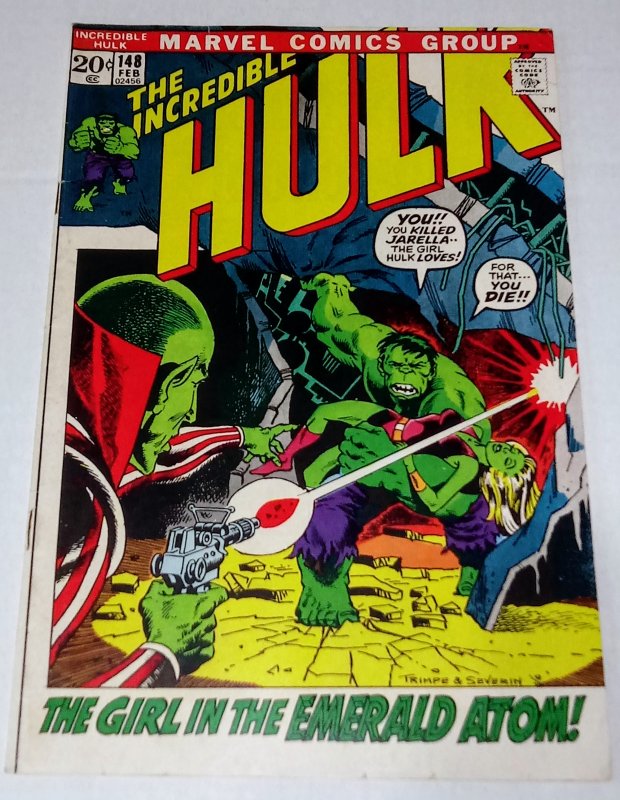 Incredible Hulk #148 (7.5) THE GIRL IN THE EMERALD ATOM! Jarella App 