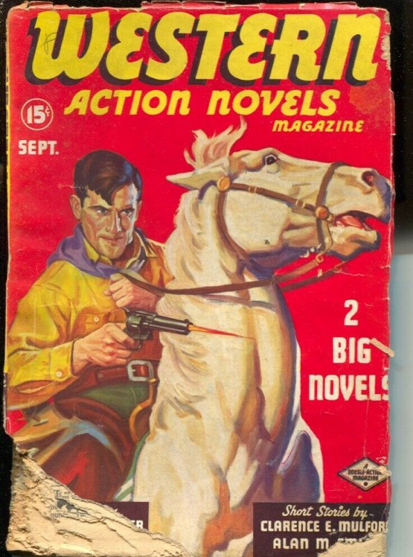 Western Action Novels 9/1936-Double Action-Hopalong Cassidy cameo-Clarence E ...