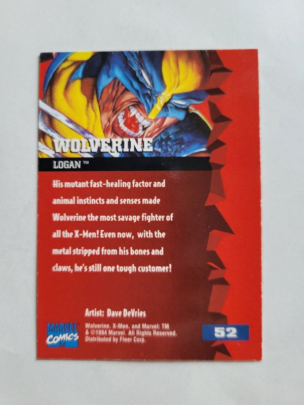 1995 Fleer Ultra Marvel X-men Wolverine Card 52