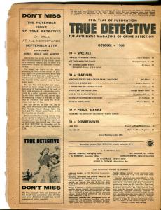 True Detective 10/1960-Joe Little cover-Jackson Family Massacre-VG 
