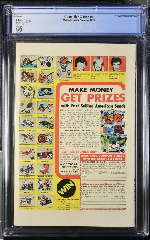 Giant-size X-men 1 Cgc 4.0 White Pages Marvel 1975 1st Storm Nightcrawler
