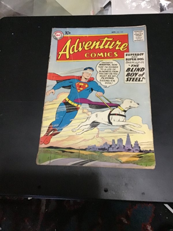 Adventure Comics #259 (1959). Blind Superboy, Aquaman, green arrow, crypto! VG+