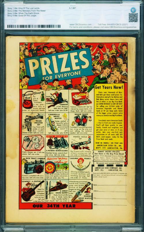 Thunda #1 CBCS 3.5  Frank Frazetta grail comic! 1952 First appearance