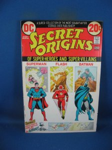 SECRET ORIGINS 1 VF- BATMAN SUPERMAN FLASH DC 1973