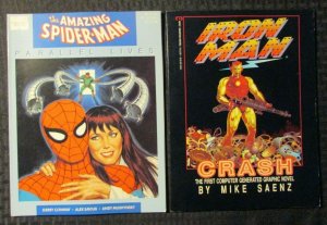 1988/89 IRON MAN Crash & Spidey PARALLEL LIVES Marvel Graphic Novel LOT VF- 7.5