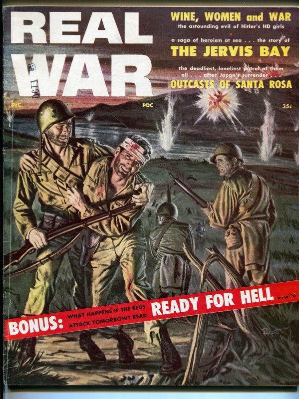 Real War 12/1957-Atlas-pulp-Helen Carter cheesecake-Vic Prezio-FN