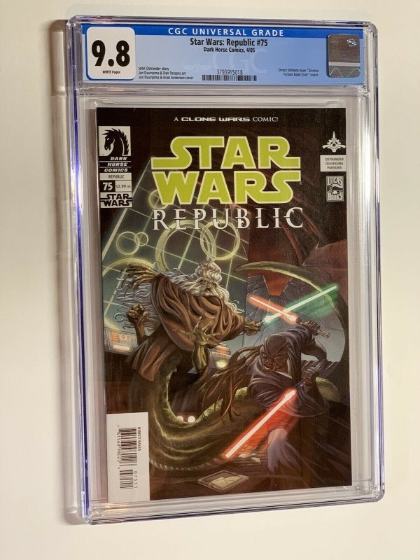 Star Wars Republic 75 Cgc 9.8 wp dark horse vhtf! Rare!!! 