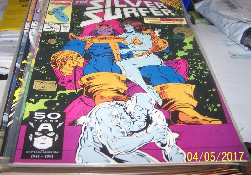 Silver Surfer #56 (Oct 1991, Marvel) thanos infinity gauntlet warlock avengers