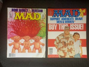 1991/93 MAD Magazine #305 & 318 FN/VG Alfred E Neuman LOT of 2