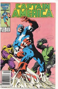 Captain America #324 Newsstand Edition (1986) Captain America [Key Issue]