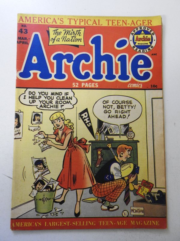 Archie Comics #43 (1950) FN- Condition!