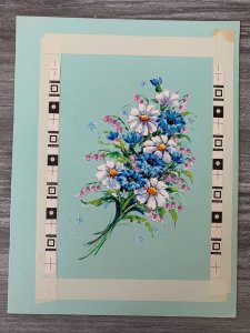 HOPE YOU'RE FEELING BETTER Blue & White Flowers 8x11 Greeting Card Art C9757