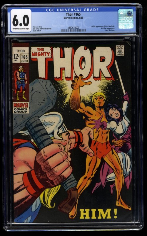 Thor #165 CGC FN 6.0 Off White to White 1st full Appearance HIM (Adam Warlock)!