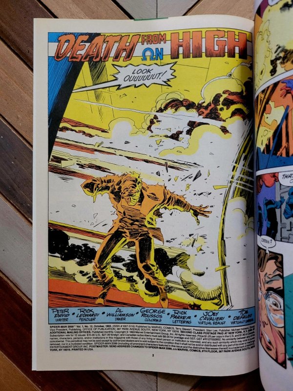 Spider-Man 2099 Vol. 1 #12 (Marvel 1993) with Poster! By Peter David! FN/VF 7.0