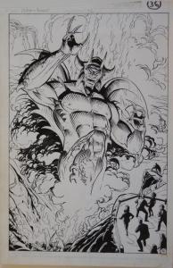 ROSS ANDRU PABLO MARCOS original art, BATMAN Annual 12, 1988, Satan Devil Splash