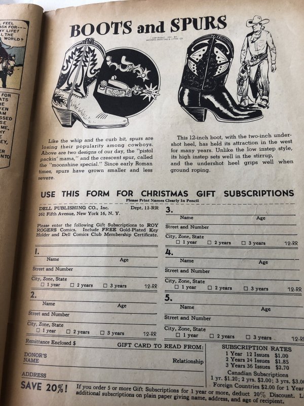 Roy Rogers 48, VG, great cover& signed pinup!