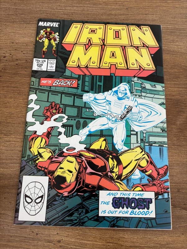Iron Man # 239 NM Marvel Comic Book Ghost Appearance 14 J438