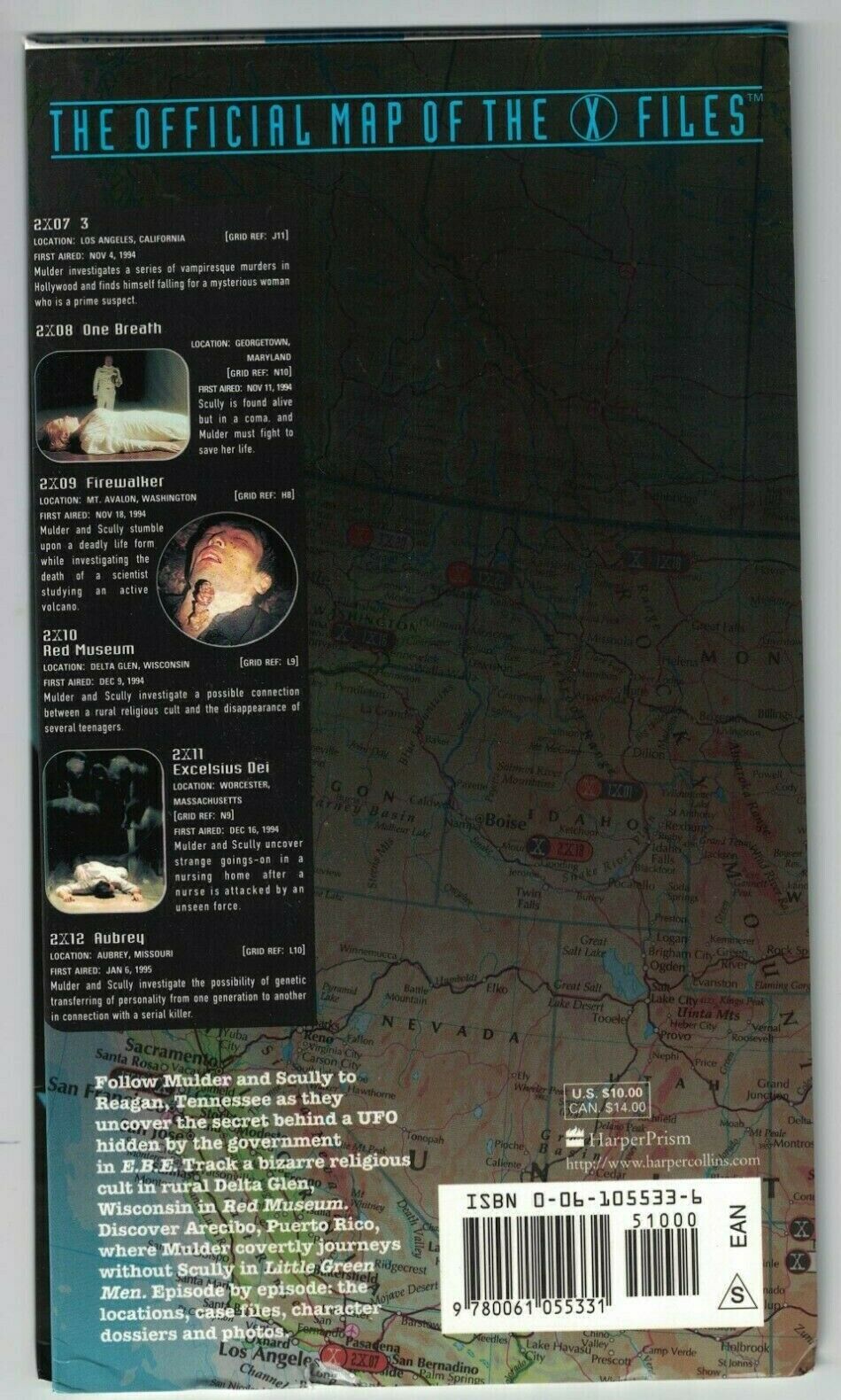Official Map of The XFiles locations, photos, case files, character