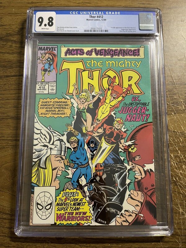 Thor #412 CGC 9.8 KEY 1st Full Appearance of The New Warriors