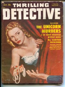 Thrilling Detective 10/1951-Good Girl Artvcover-Robert Turner-hardboiled pulp...