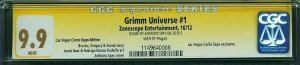 CGC 9.9 GRIMM UNIVERSE #1 SIGNED ANTHONY SPAY SINGLE HIGHEST GRADED VARIANT