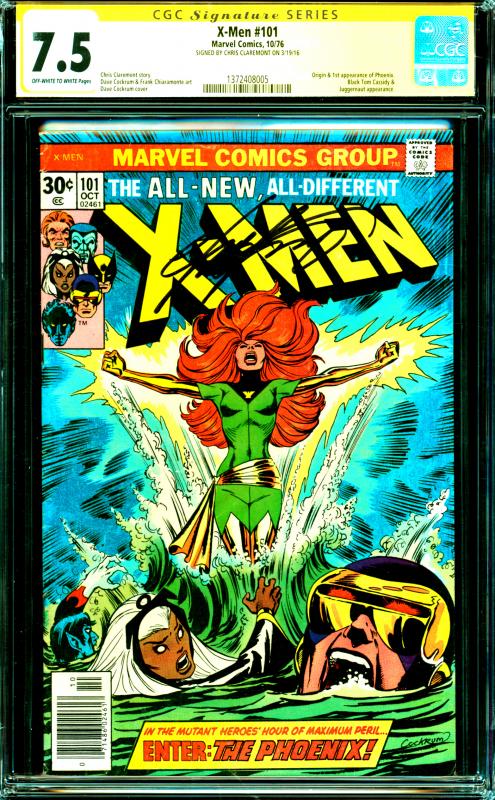 X-Men #101 CGC Graded 7.5 Signed by Chris Claremont Origin & 1st Pheonix