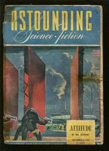 ASTOUNDING SCIENCE FICTION 09/1943-PULP SCI-FI- VAN VOGT-RAY BRADBURY-good minus