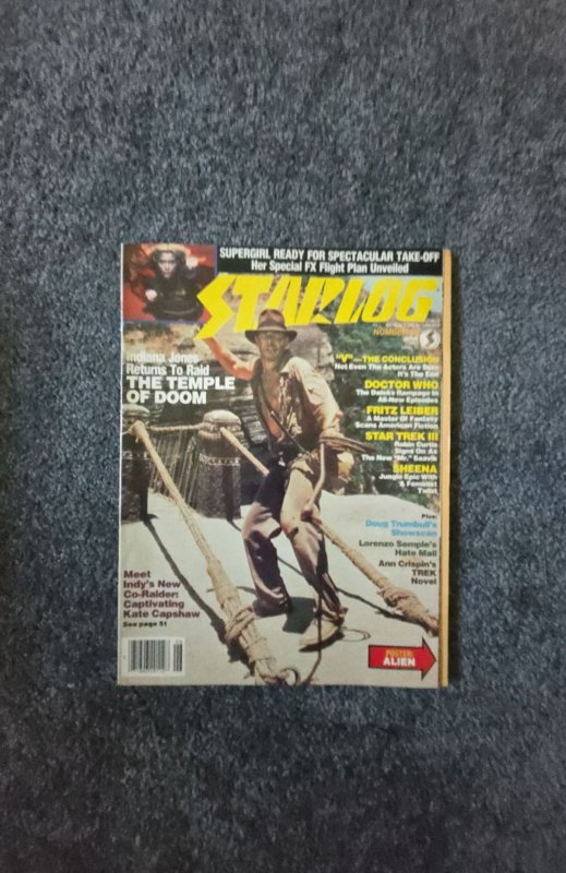 Starlog Magazine #83, June 1984  Indiana Jones, Sheena, Supergirl, ALIEN POSTER